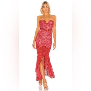 Lovers and Friends// Keva Gown in Red & Pink